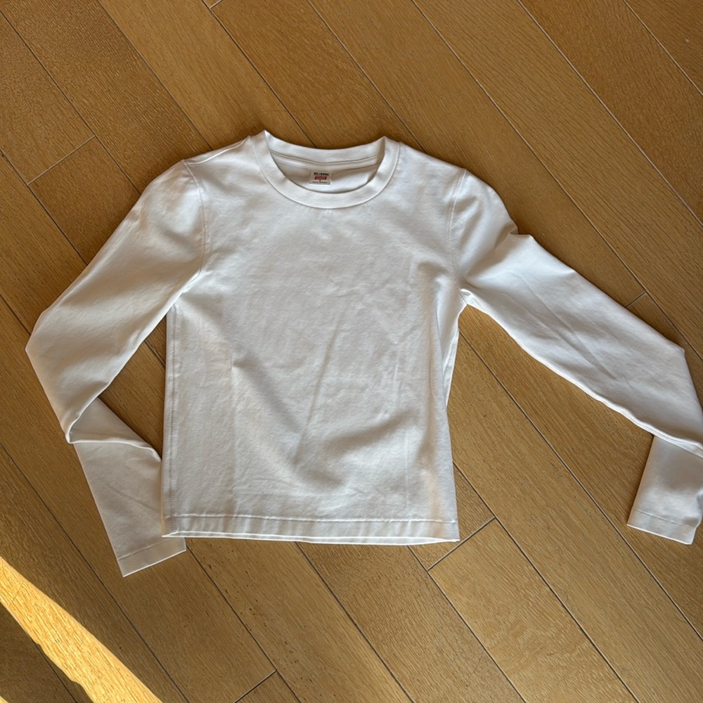 Re/done white long sleeve top